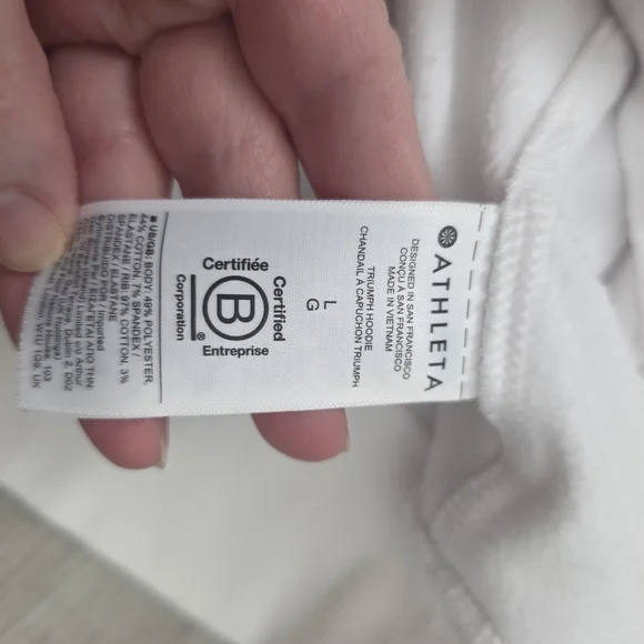 Athleta Triumph Women's White Zip-Up Hoodie White - Picture 11 of 11